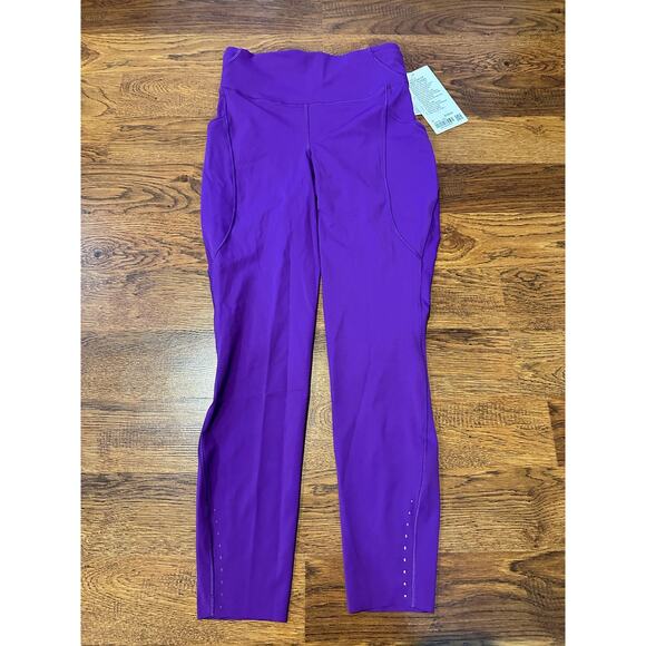 Lululemon Women's Fast and Free High Rise Crop Leggings Purple Size 6 NWT - Picture 1 of 10